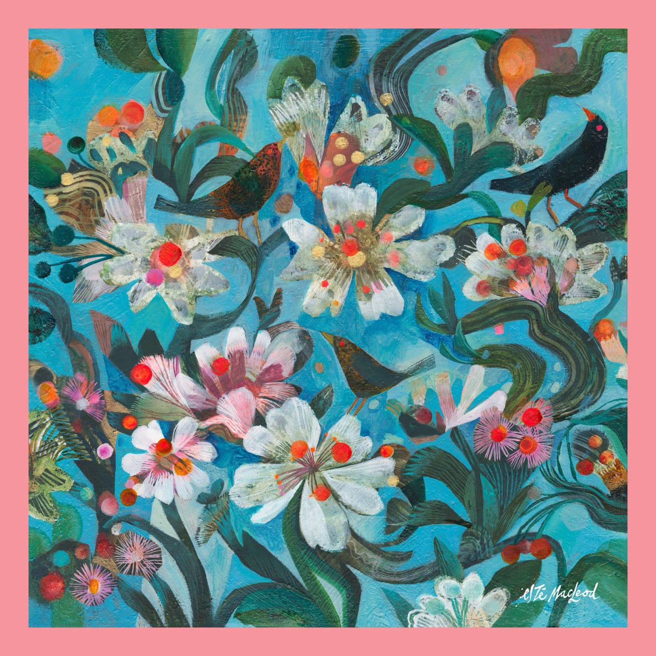 Three Birds Scarf, Large